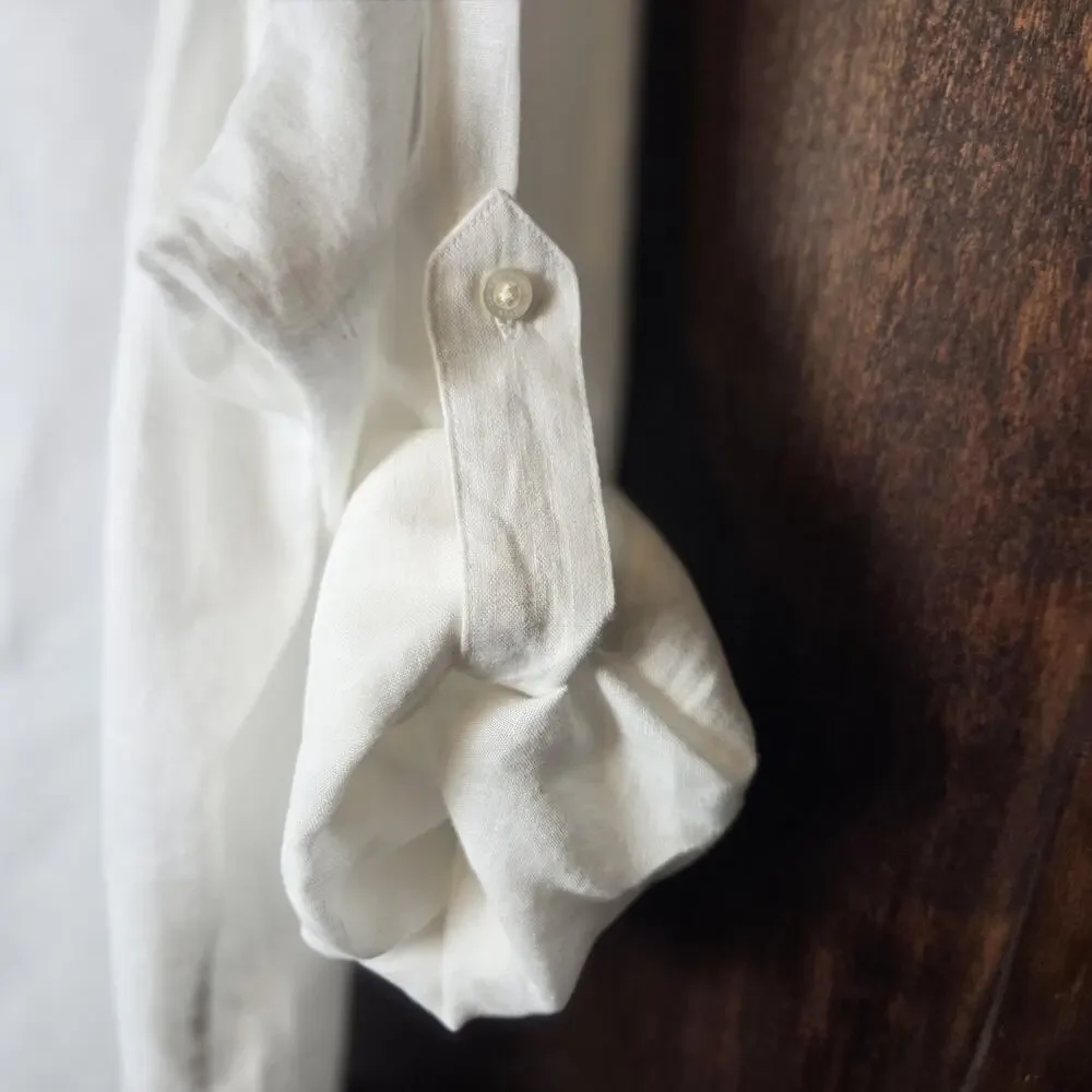 Lauren Ralph Lauren Shirt Womens XXL White Linen Button Up Roll Tab Long Sleeve - Picture 4 of 9